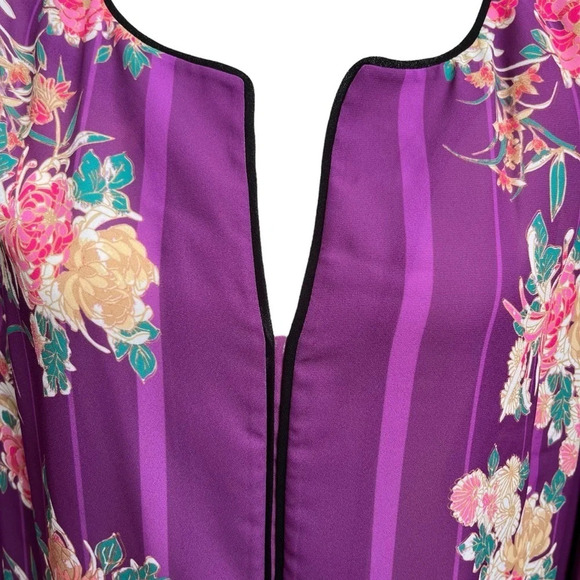ModCloth Purple Floral “Podcast Co-Host” Blouse Size 1X - Picture 3 of 15